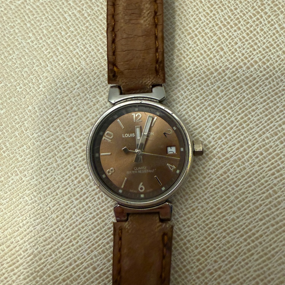 Louis Vuitton Brown Dial Watch with Leather Strap